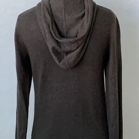 Dakini Dark Gray Hooded Long Sweater Dress - Picture 6 of 12